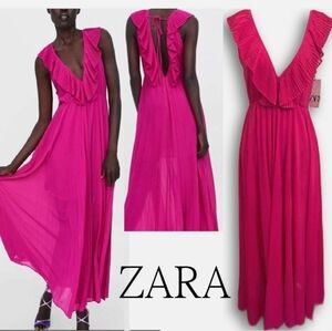 ZARA Pink Sleeveless Maxi Dress